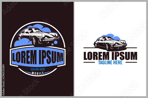 retro car wax vector emblem logo template