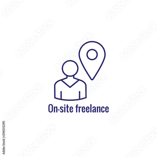 In-Company and Outsource Icon with freelancing or hiring imagery