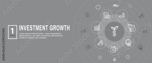 Banking, Investments and Growth Icon Set - Dollar Symbols, etc