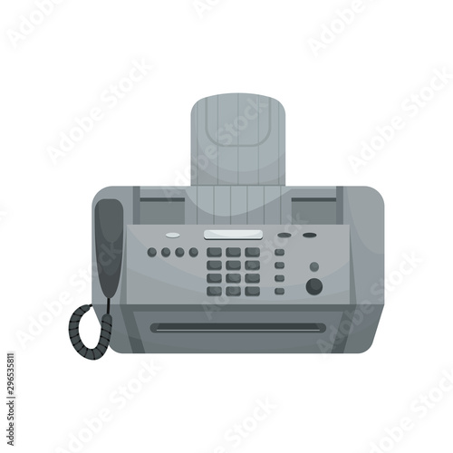 Isolated vector Fax. Office devices, printers, phones.