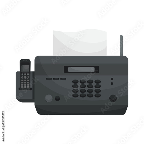 Isolated vector Fax. Office devices, printers, phones.