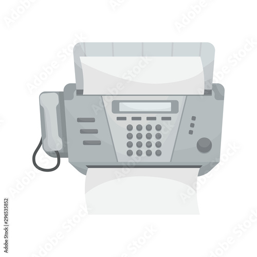 Isolated vector Fax. Office devices, printers, phones.