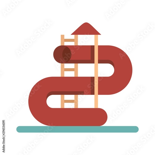 Vacation aquapark pipe icon. Flat illustration of vacation aquapark pipe vector icon for web design