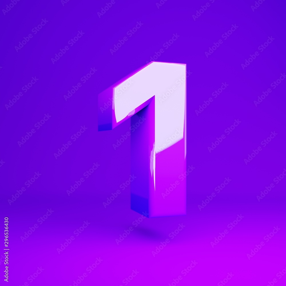Glossy violet number 1 violet matte background Glossy violet number 1 violet matte background