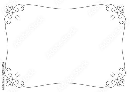 Vector baroque frame twisted spiral border A4. Isolated on white background.