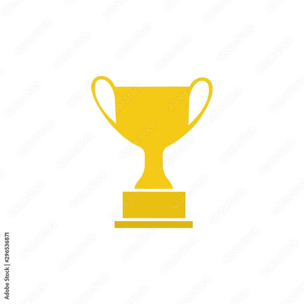 Golden trophy cup icon vector isolated on white background. Illustration of golden winner cup symbol Golden trophy cup icon vector isolated on white background. Illustration of golden winner cup symbol