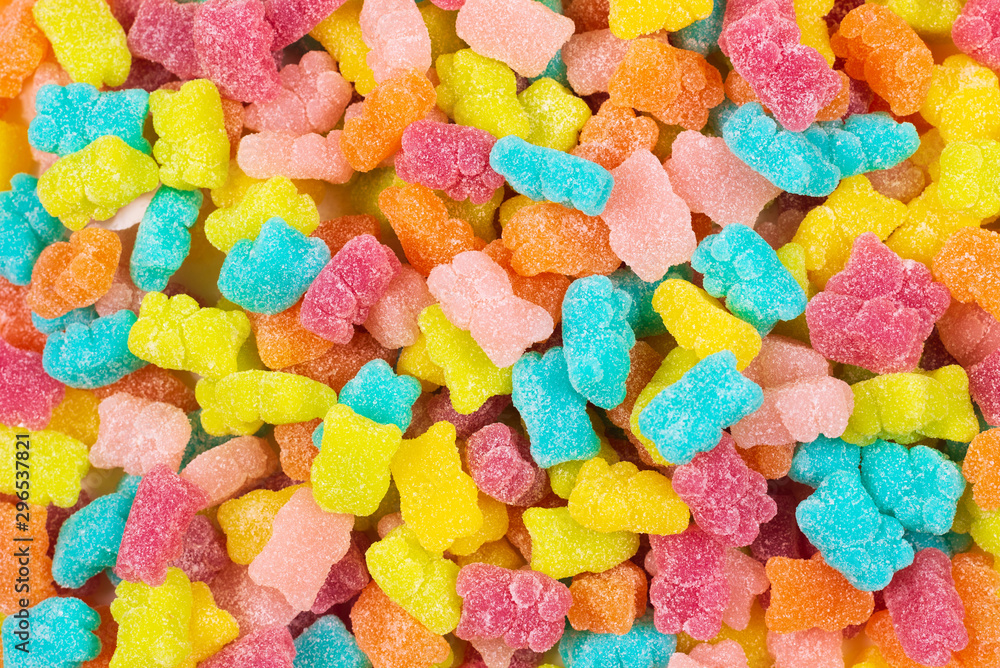 Jelly sweats bears background. Top view. Jelly sweats bears background. Top view.