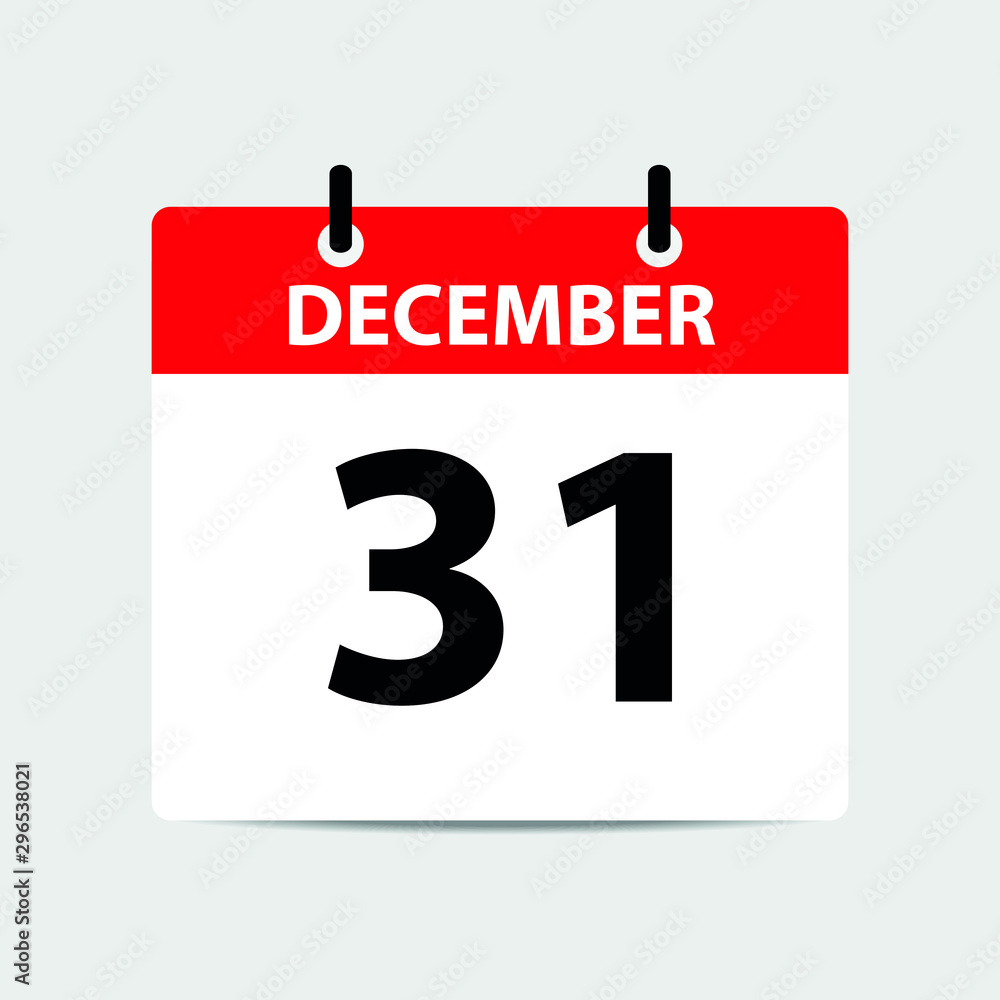 31 december calendar - vector icon