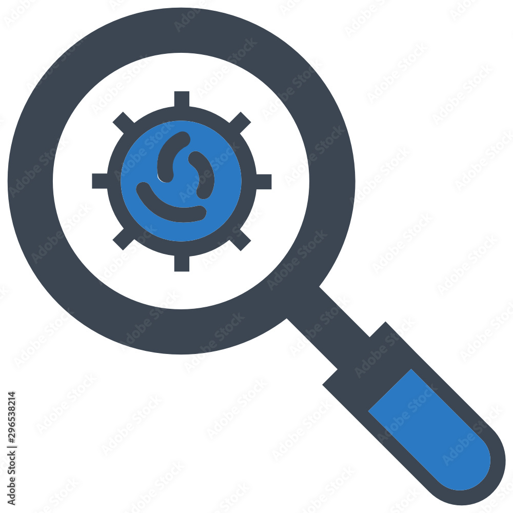 Bacteria Research Magnify glass Vector icon Bacteria Research Magnify glass Vector icon