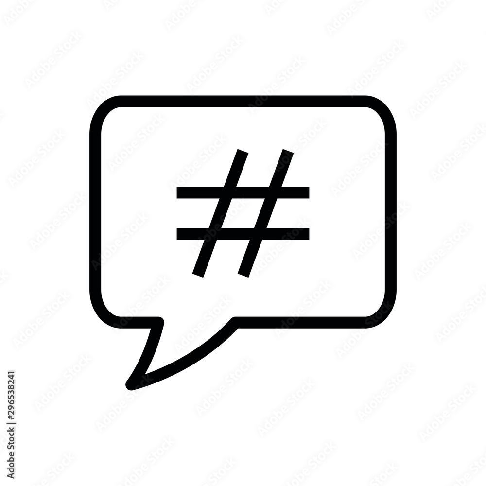 Fototapeta premium hashtag icon - black vector