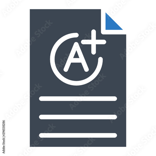  Grade A Plus School College Results Card Vector Icon