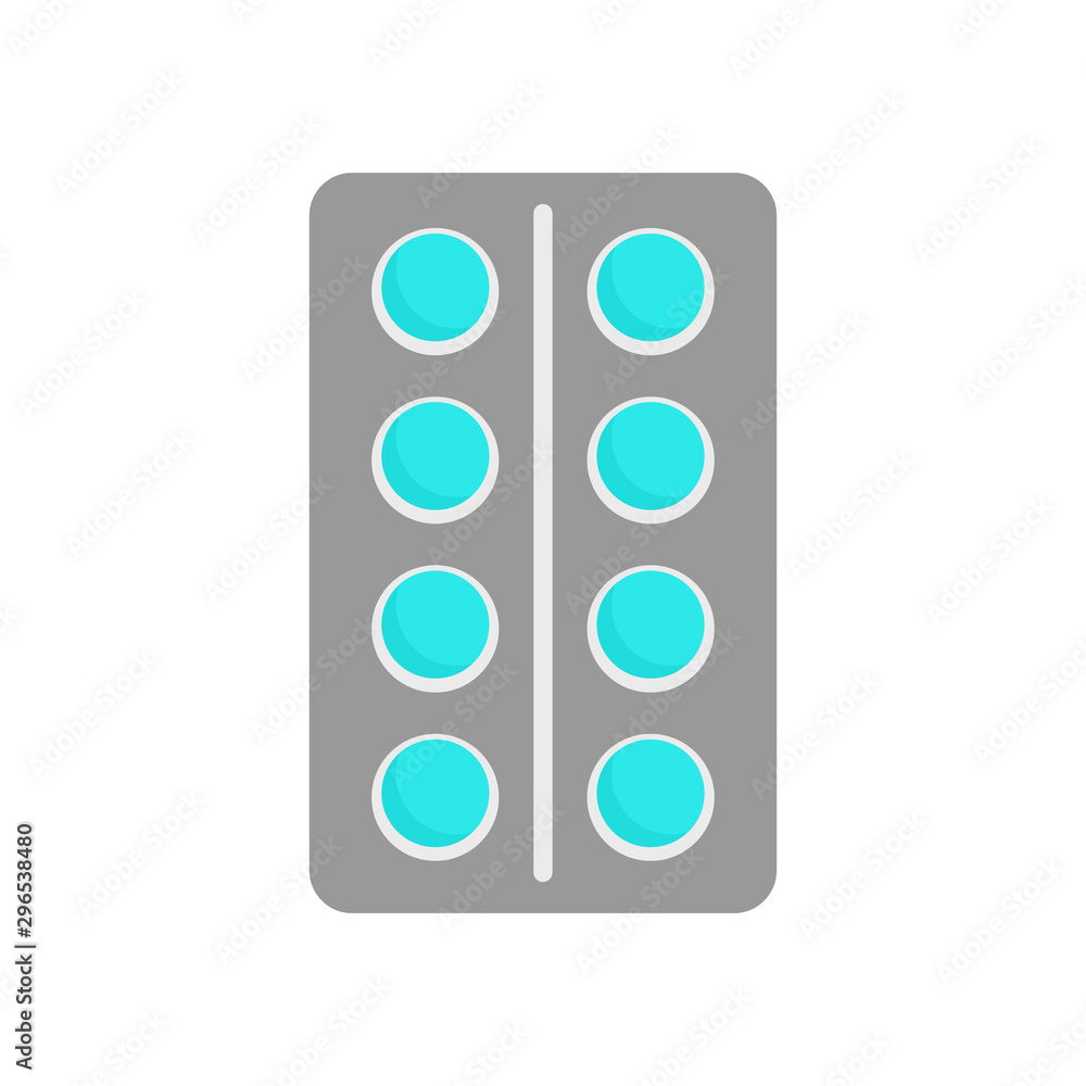 Pack of pills icon. Flat illustration of pack of pills vector icon for web design