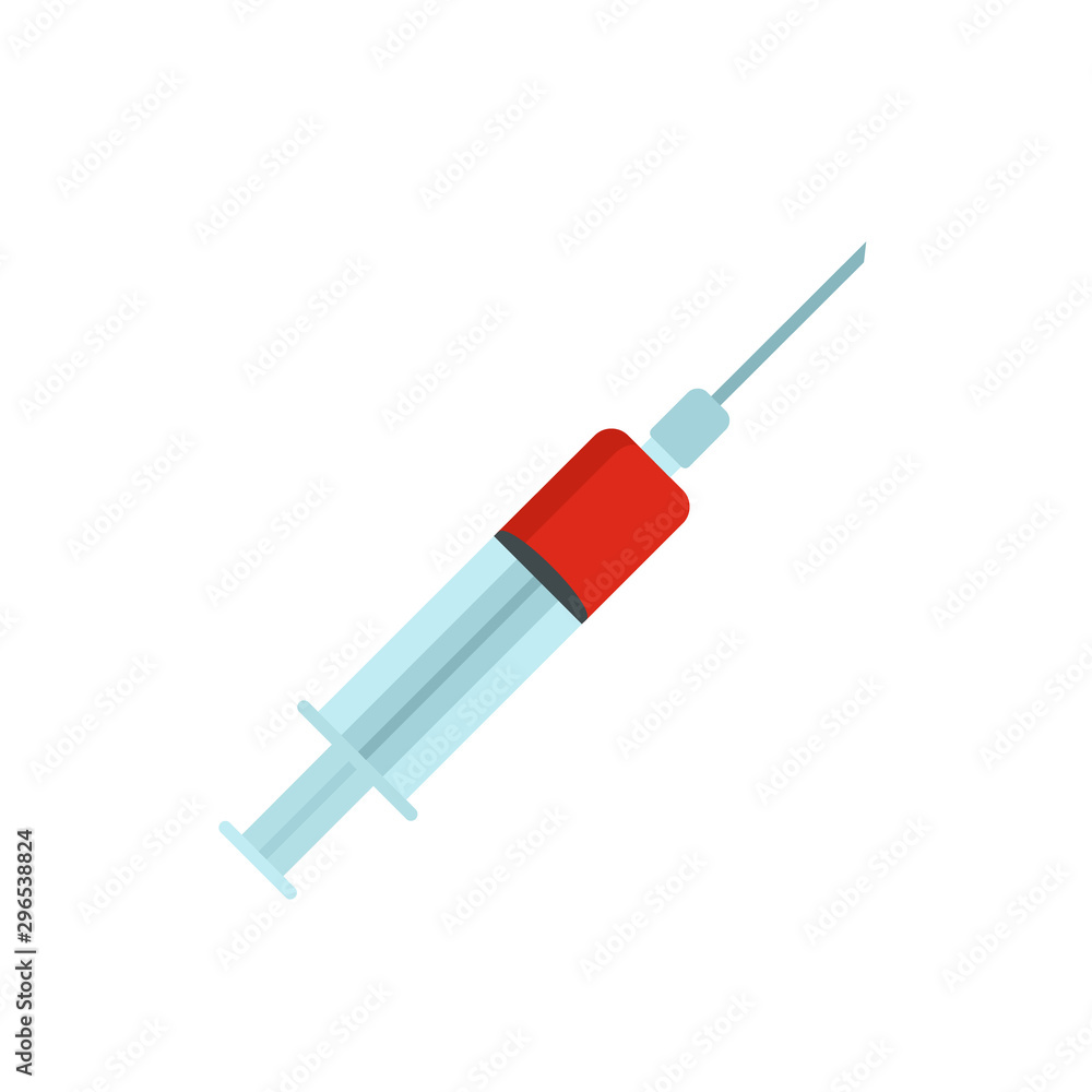 Fototapeta premium Blood syringe icon. Flat illustration of blood syringe vector icon for web design