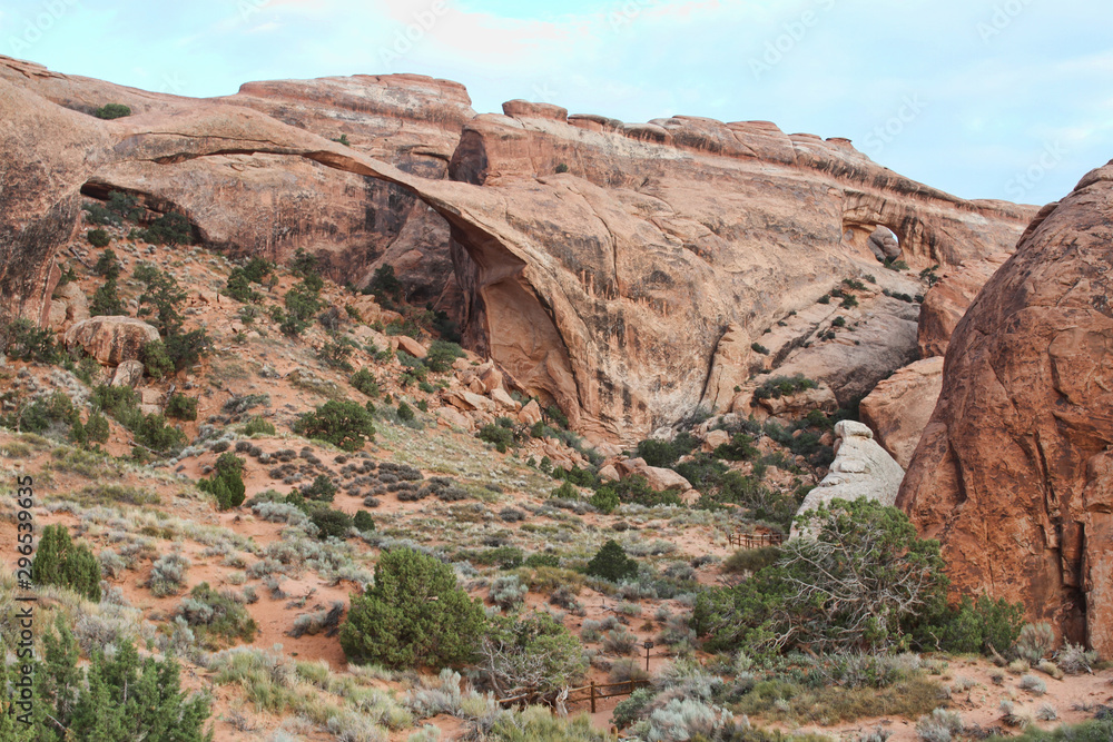 Landscape Arch located in Arches National Park in Moab, Utah.