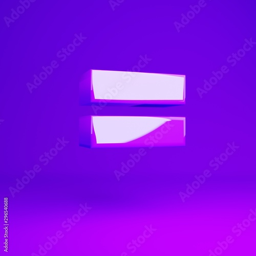 Glossy violet equals symbol violet matte background