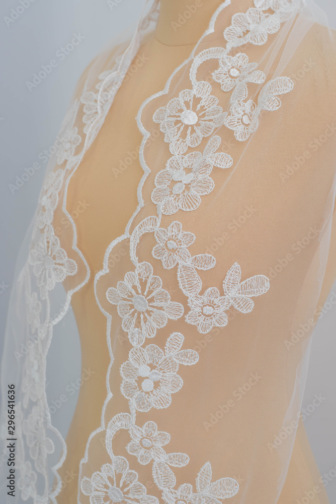 White lace stock photo on dummy, mannequin White lace stock photo on dummy, mannequin