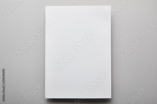 top view of empty and white paper with copy space