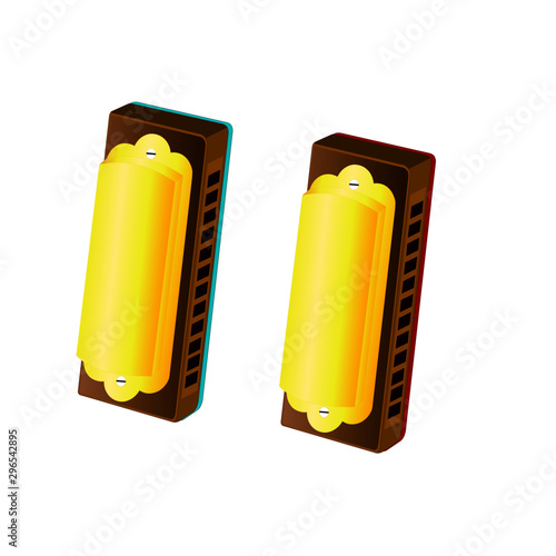 Musical Instrument - Harmonica - Cartoon Vector Image