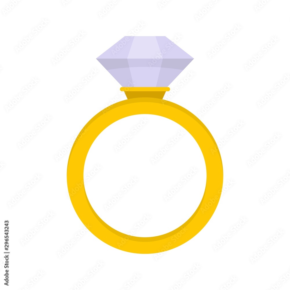 Ceremonial diamond ring icon. Flat illustration of ceremonial diamond ring vector icon for web design Ceremonial diamond ring icon. Flat illustration of ceremonial diamond ring vector icon for web design