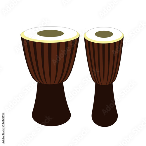 Musical Instrument - African Djembe Drums - Cartoon Vector Image
