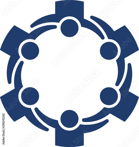 Multiethnic group of people holding together, community and friendship concept. Vector Logo