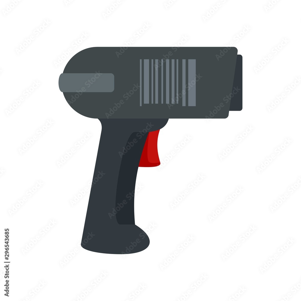 Scan pistol icon. Flat illustration of scan pistol vector icon for web design Scan pistol icon. Flat illustration of scan pistol vector icon for web design