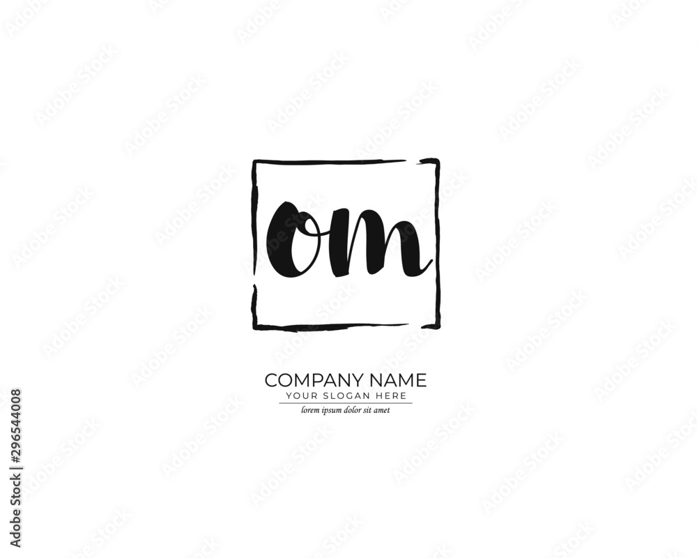 O M OM Initial handwriting logo design. Beautyful design handwritten logo for fashion, team, wedding, luxury logo.