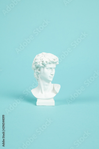 bust of David on a turquoise background