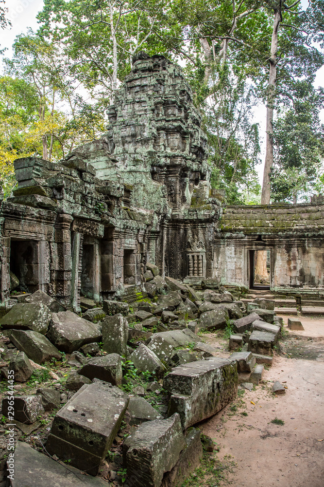 The ruins of impressive temple of Ta Prohm temple in Angkor Wat, Cambodia