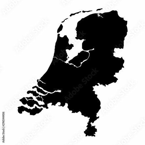 Netherlands silhouette map