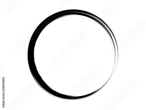 Grunge circle made of black ink.Grunge marking element.Grunge logo.