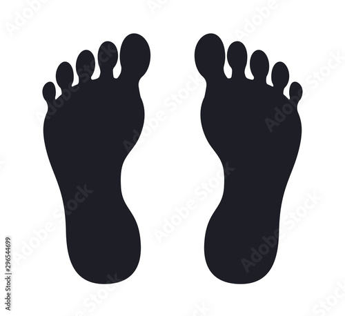 Human foot barefoot sole silhouettes