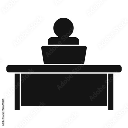 Administrator desktop icon. Simple illustration of administrator desktop vector icon for web design isolated on white background