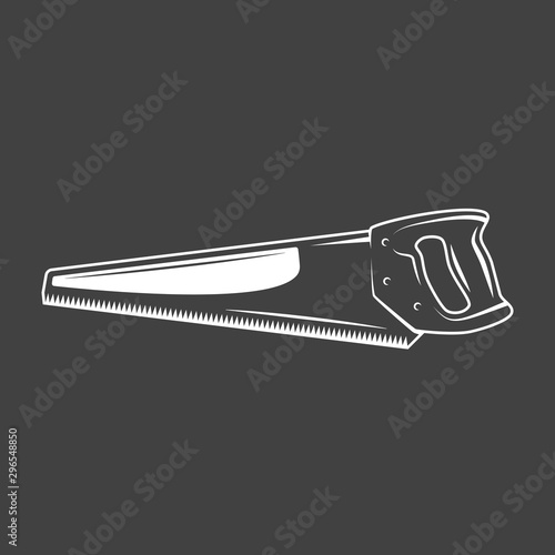 Handsaw isolated on black background