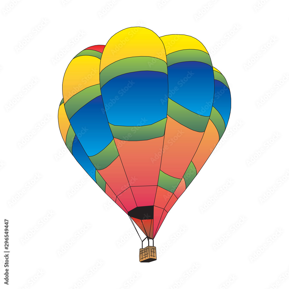 Fototapeta premium Hot Air Balloon on a white background