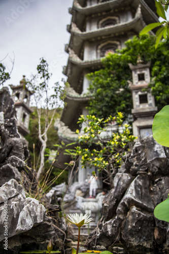 Wallpaper Mural Da Nang, Vietnam »; August 2017: Yellow flowers in the Marbel Mountains pagoda of Da Nang Torontodigital.ca