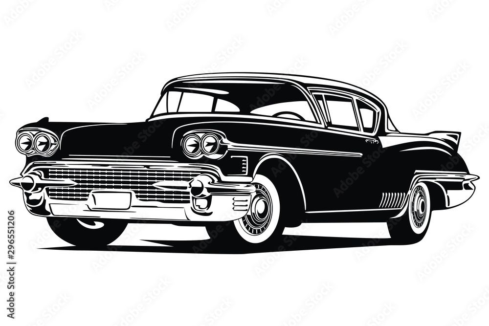Classic vintage retro custom car image