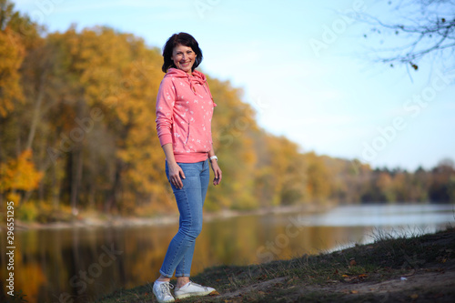 outside, smile, forest, adult, autumn, background, beautiful, beauty, bench, book, caucasian, city, fall, fashion, female, girl, happy, lady, leaf, leaves, lifestyle, nature, october, outdoor, outdoor © Master Video