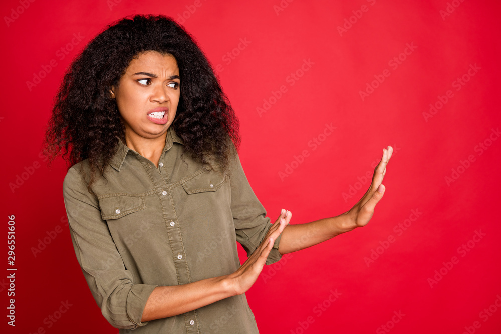 Photo of discontented scared afraid horrified expressing emotions of ...