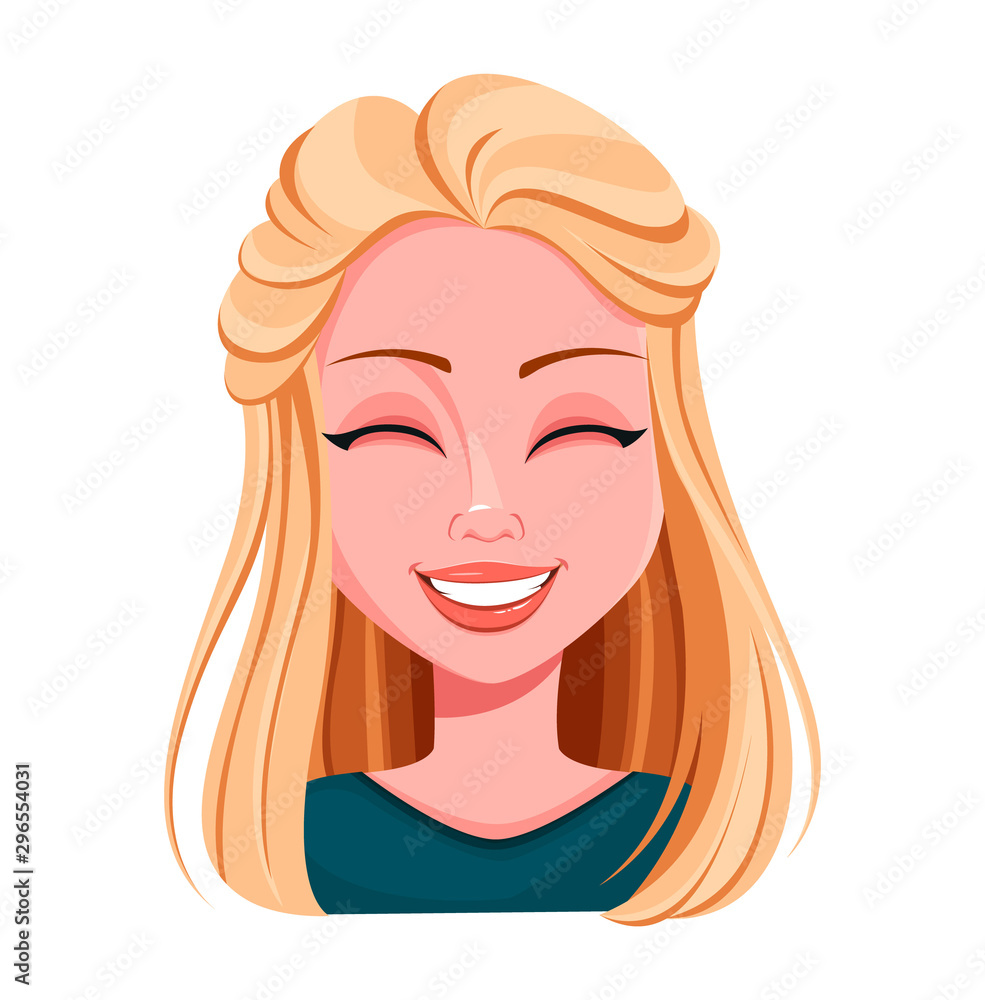 Face expression of beautiful blonde woman