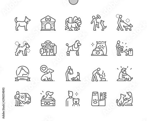 Dog Well-crafted Pixel Perfect Vector Thin Line Icons 30 2x Grid for Web Graphics and Apps. Simple Minimal Pictogram