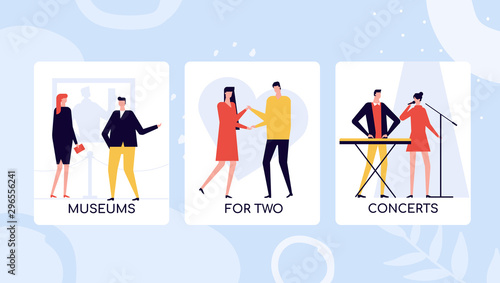 Leisure time activities vector colorful banner template