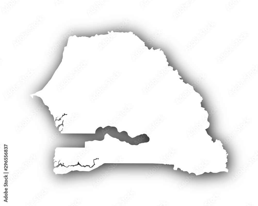 Karte von Senegal mit Schatten