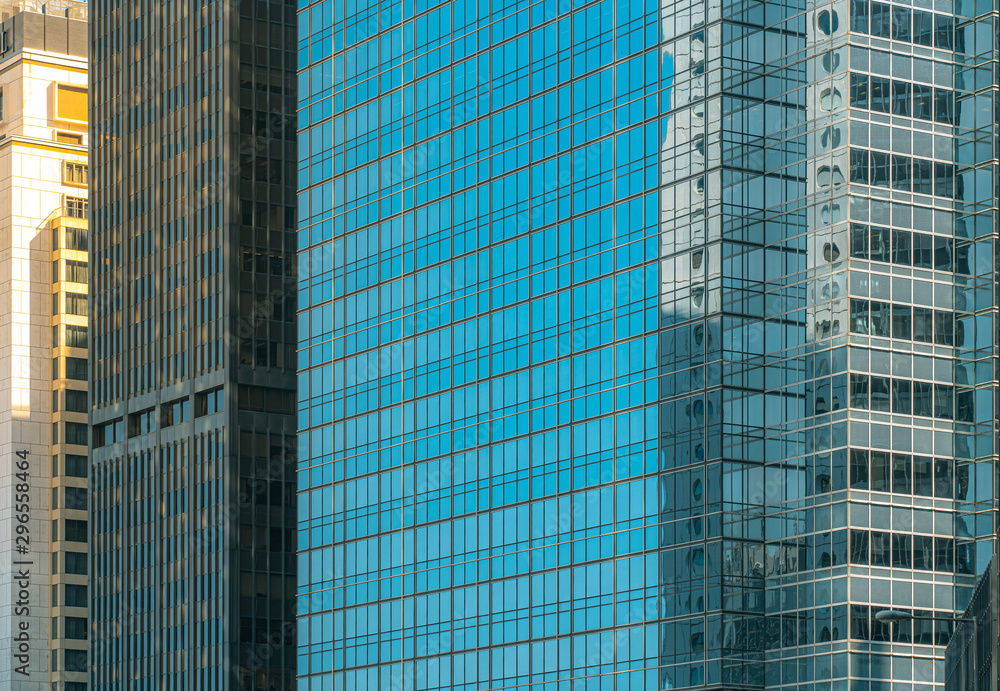 Modern office building close up in Hong Kong Modern office building close up in Hong Kong