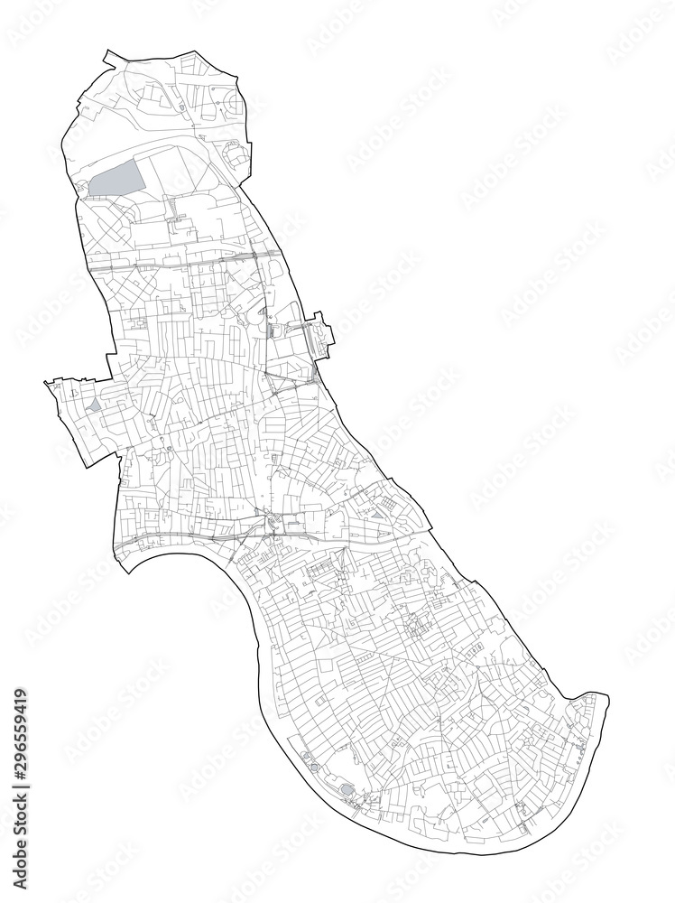 Hammersmith And Fulham Borough Map Satellite View Of The London Boroughs, Map And Streets Of Hammersmith And Fulham  Borough. England Stock Vector | Adobe Stock