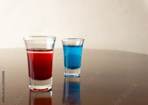 shots of Blue Curacao and Grenadine