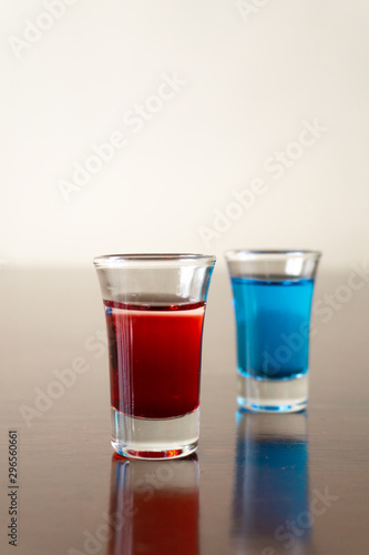 shots of Blue Curacao and Grenadine