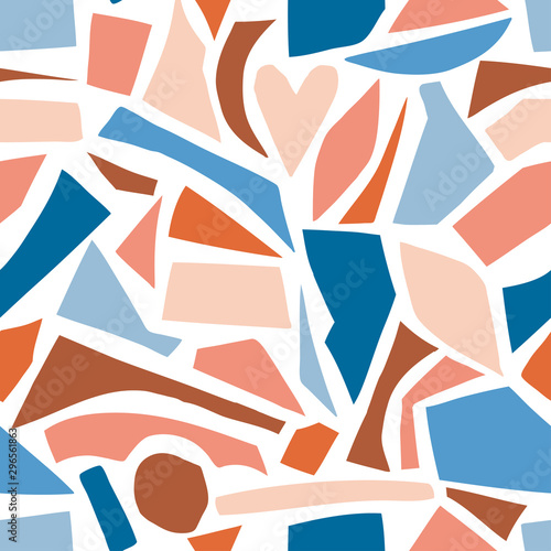 Pieces of cutout paper seamless pattern