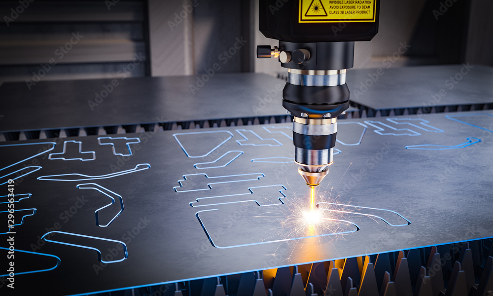 cnc laser machinery for metal cutting. Stock-Foto | Adobe Stock