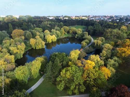 Photography Aerial view over the Volkspark Laaer Berg in Vienna/ Austria